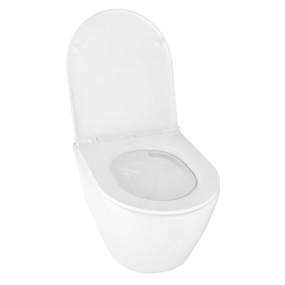 Унитаз подвесной безободковый Azario Uno AZ-2380 с тонкой крышкой микролифт - фото 3