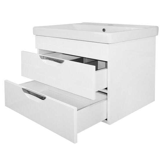 Тумба подвесная с раковиной Azario Соло 70 см CS00092804, белый глянцевый - фото 3