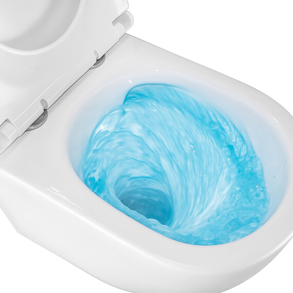 Унитаз подвесной безободковый Azario BONELLE AZ-2801E с тонкой крышкой микролифт (Система смыва торнадо) - фото 15