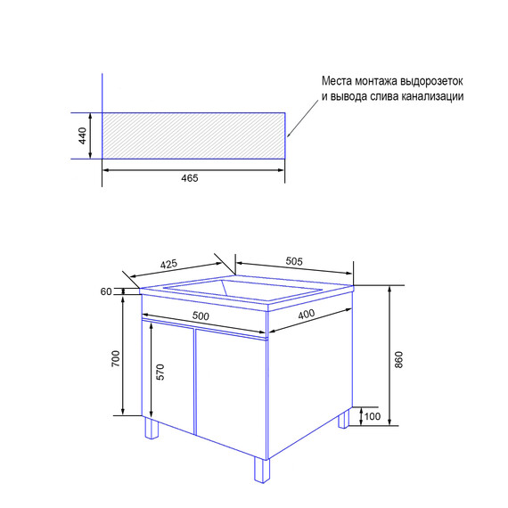 Тумба напольная с раковиной Azario Эстима 50 см CS00094634, белый - фото 8