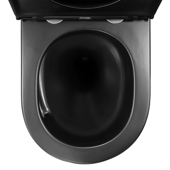 Унитаз подвесной безободковый Azario Grado AZ-0046-UQ3-MB с крышкой микролифт, чёрный матовый (Система смыва торнадо) - фото 8