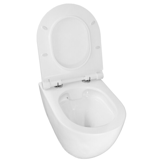 Унитаз подвесной безободковый Azario Geno AZ-2196-D с тонкой крышкой микролифт - фото 4