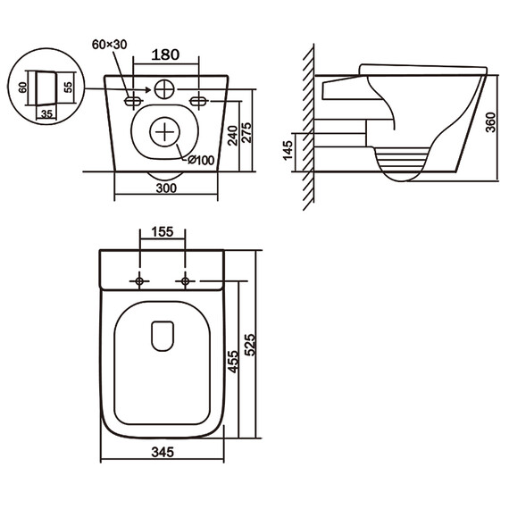 Унитаз подвесной безободковый Azario Cascad AZ-2303-A с тонкой крышкой микролифт (Система смыва Торнадо) - фото 18