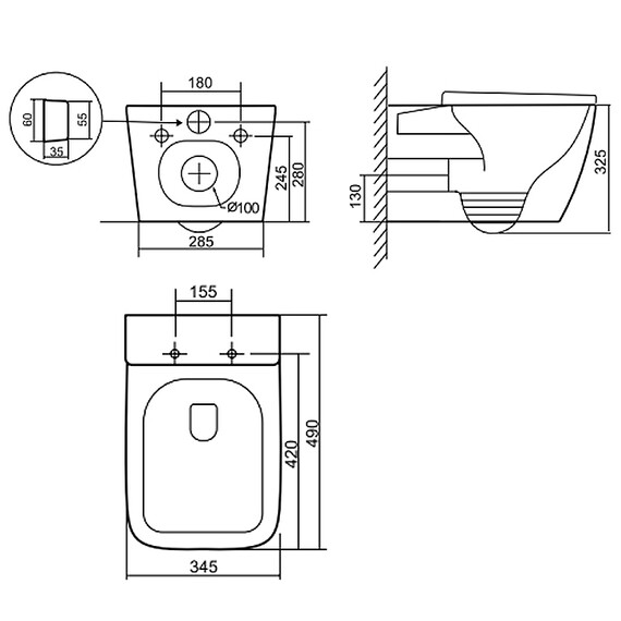 Унитаз подвесной безободковый Azario Legenda AZ-2305-AS с тонкой крышкой микролифт (Система смыва Торнадо) - фото 18