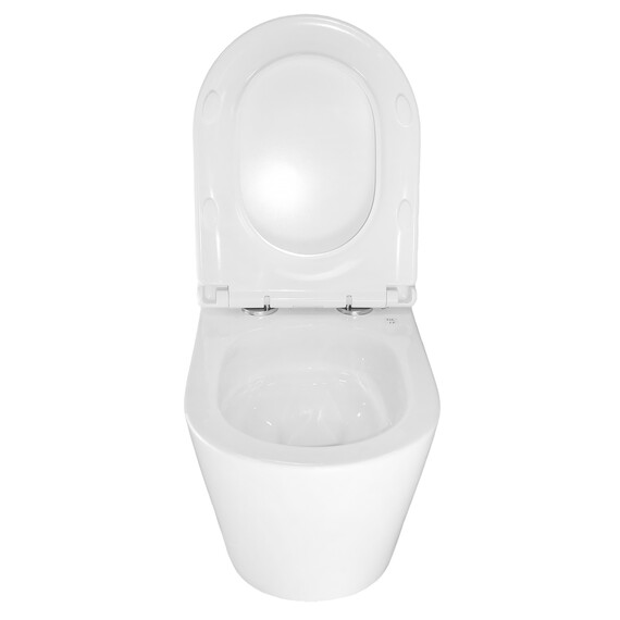 Унитаз подвесной безободковый Azario LANDER AZ-2802E с тонкой крышкой микролифт (Система смыва торнадо) - фото 6