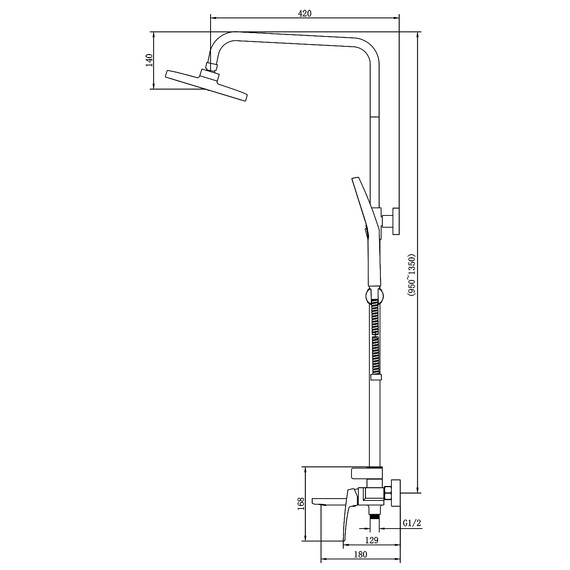 Душевая стойка Azario Conda AZ-K2411BN, сатин - фото 8