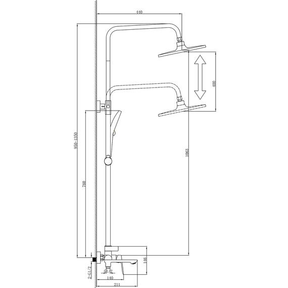 Душевая стойка Azario Alanti AZ-K2332-1B, чёрный матовый - фото 8