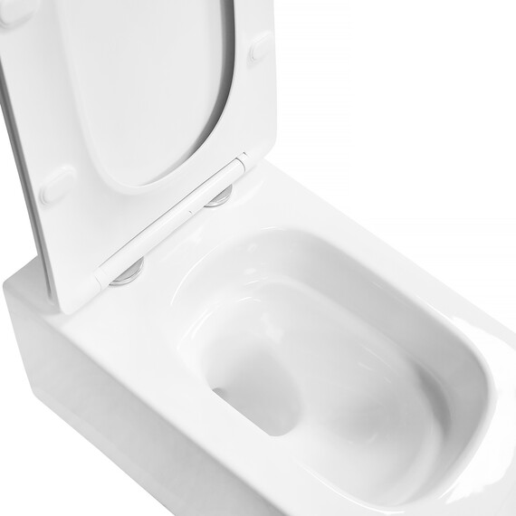 Унитаз подвесной Azario Indor AZ-9004WT с тонкой крышкой микролифт (Система смыва Торнадо) - фото 7