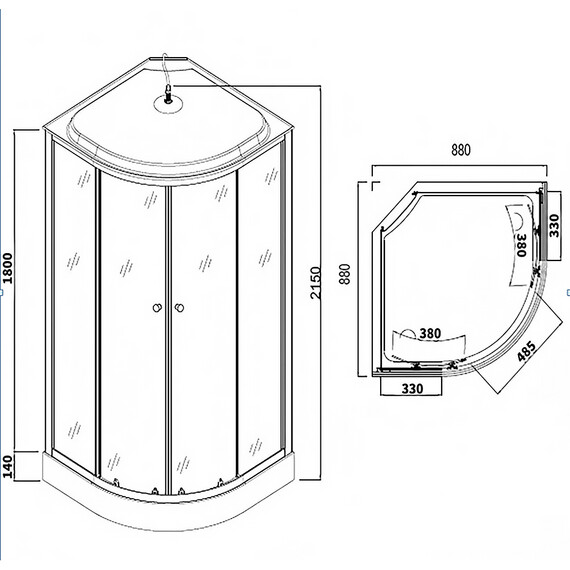 Душевая кабина Loranto 88x88см CS-881ED13TM/W-90, белый/матовое - фото 3