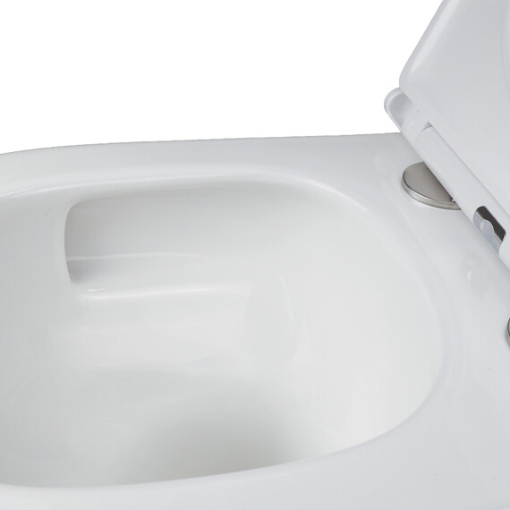 Унитаз подвесной безободковый Azario ADAGIO AZ-5177T-WHT с тонкой крышкой микролифт (система смыва Торнадо) - фото 7