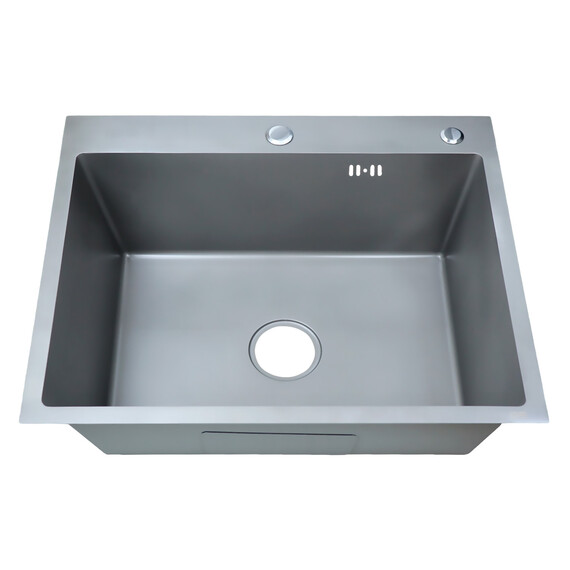 Кухонная мойка Azario Nicole AZG6050H (сифон, дозатор и коландер в комплекте) серая соты - фото 3