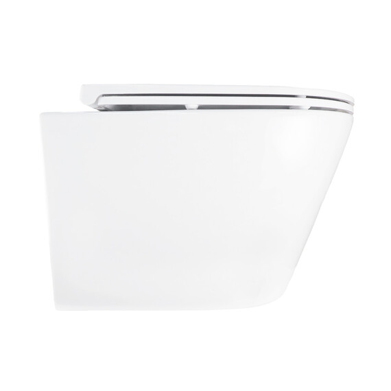 Унитаз подвесной безободковый Azario SONGO AZ-5180T-WHT с тонкой крышкой микролифт (система смыва Торнадо) - фото 5