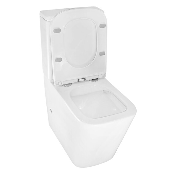 Унитаз-компакт безободковый Azario Quadro AZ-2175-1 с тонкой крышкой микролифт - фото 4