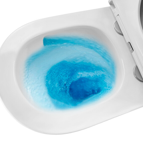 Унитаз подвесной безободковый Azario Serenata AZ-5101T-WHT с тонким быстросъемным сиденьем микролифт (Система смыва торнадо) - фото 8