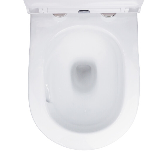 Унитаз подвесной безободковый Azario SONGO AZ-5180T-WHT с тонкой крышкой микролифт (система смыва Торнадо) - фото 11