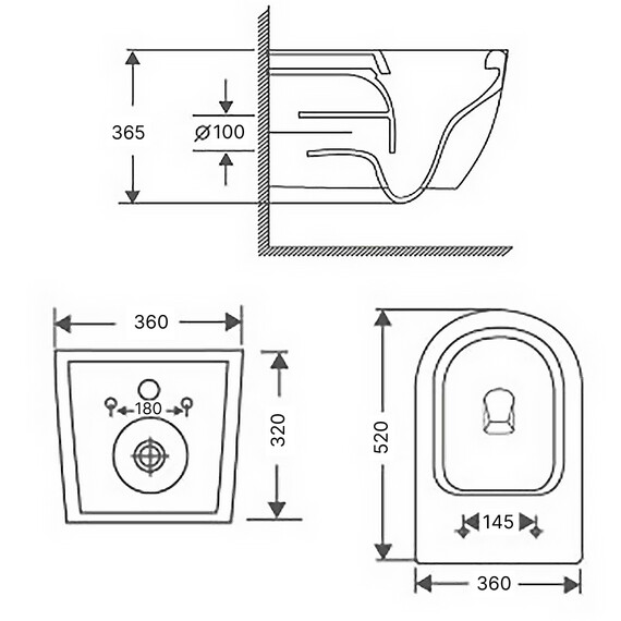 Унитаз подвесной безободковый Azario Cascad-Black AZ-2303A-MB с быстросъемным сиденьем микролифт (система смыва Торнадо) чёрный матовый - фото 11