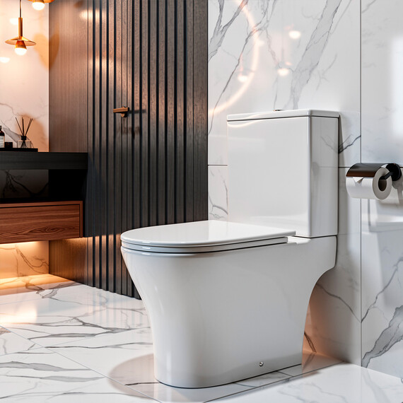 Унитаз-компакт безободковый Azario Reina AZ-2785T с тонким быстросъемным сиденьем микролифт (система смыва Торнадо) - фото 14