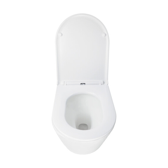 Унитаз подвесной безободковый Azario SONGO AZ-5180T-WHT с тонкой крышкой микролифт (система смыва Торнадо) - фото 8