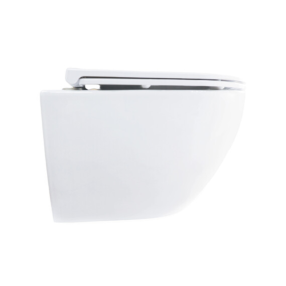 Унитаз подвесной безободковый Azario RUMBA AZ-5175T-WHT с тонкой крышкой микролифт (система смыва Торнадо) - фото 4