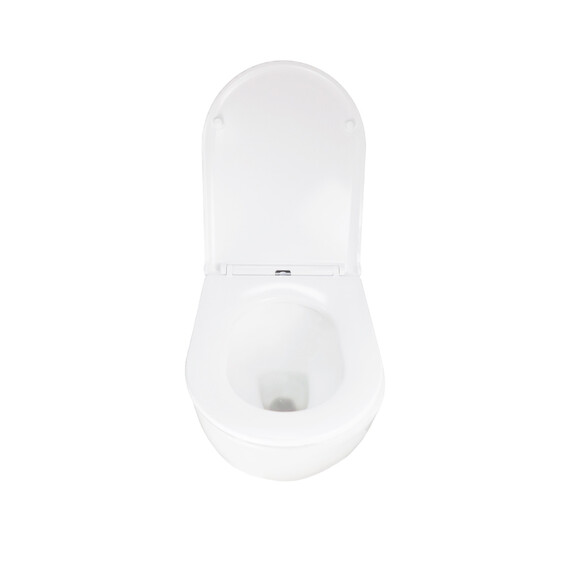 Унитаз подвесной безободковый Azario RUMBA AZ-5175T-WHT с тонкой крышкой микролифт (система смыва Торнадо) - фото 7