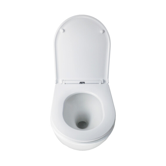 Унитаз подвесной безободковый Azario ADAGIO AZ-5177T-WHT с тонкой крышкой микролифт (система смыва Торнадо) - фото 5