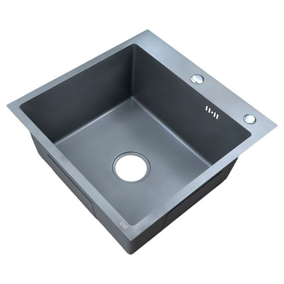 Кухонная мойка Azario Nicole AZG5050H (сифон, дозатор и коландер в комплекте) серый соты - фото 2