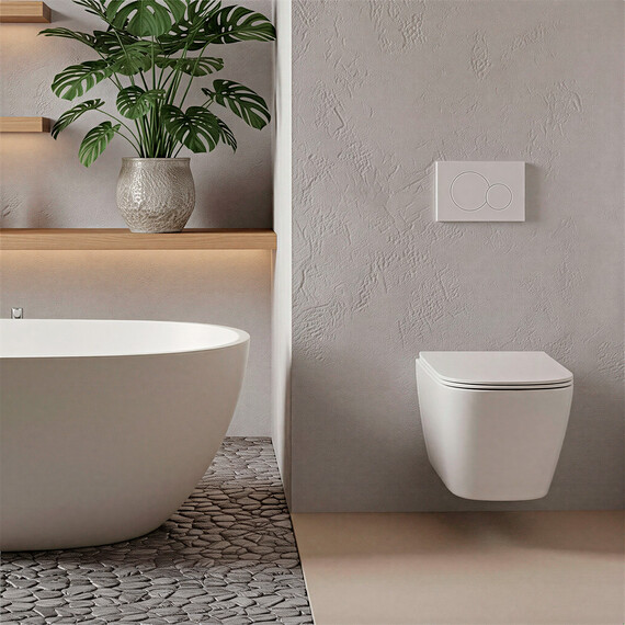 Унитаз подвесной безободковый Azario AIRA AZ-5171T-WHT с тонкой крышкой микролифт (система смыва Торнадо) - фото 14