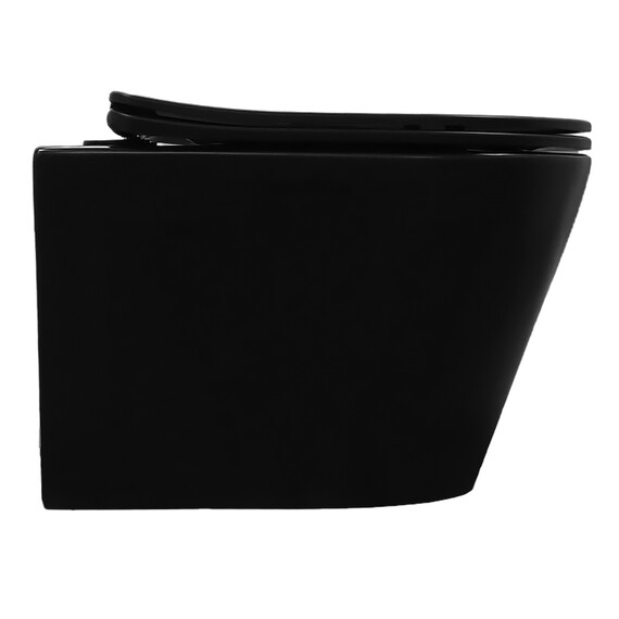 Унитаз подвесной безободковый Azario VELA AZ-2480MB с крышкой микролифт (Система смыва торнадо) чёрный матовый - фото 13