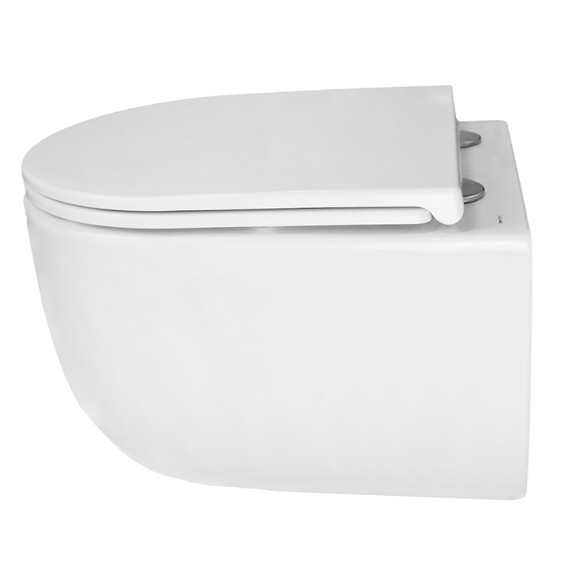 Унитаз подвесной безободковый Azario Serenata AZ-5101T-WHT с тонким быстросъемным сиденьем микролифт (Система смыва торнадо) - фото 9
