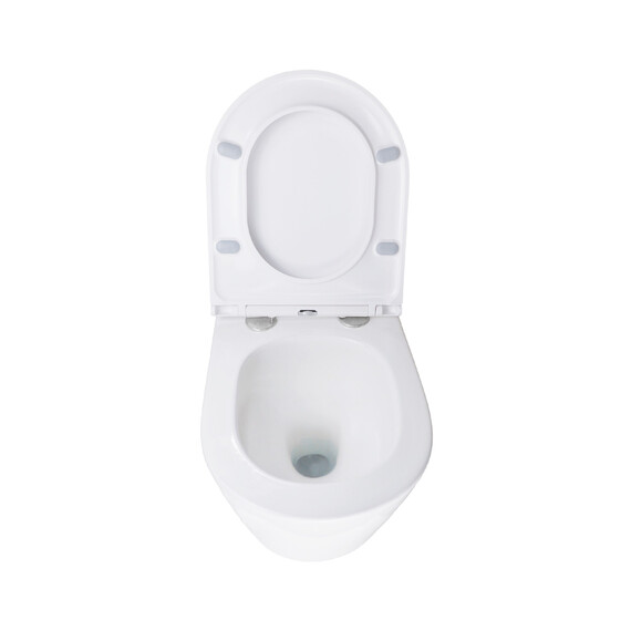 Унитаз подвесной безободковый Azario BLISS AZ-5179T-WHT с тонкой крышкой микролифт (система смыва Торнадо) - фото 5