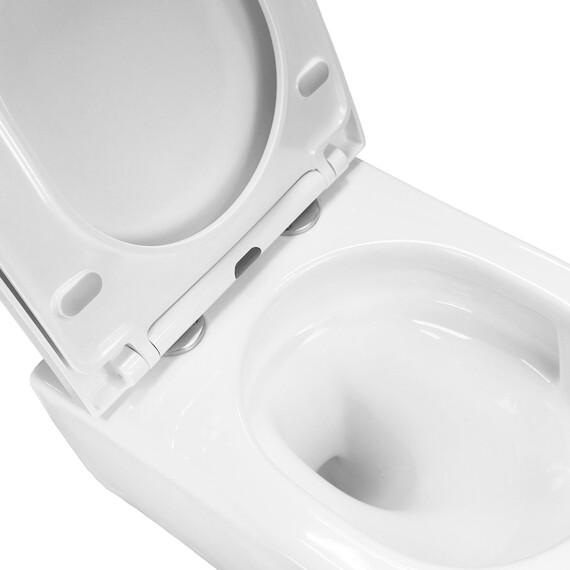 Унитаз подвесной безободковый Azario Rime AZ-1683WHD с быстросъемным сиденьем микролифт (система смыва Торнадо) - фото 8