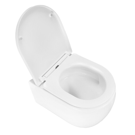 Унитаз подвесной безободковый Azario Rime AZ-1683WHD с быстросъемным сиденьем микролифт (система смыва Торнадо) - фото 5