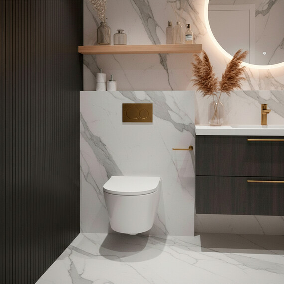 Унитаз подвесной безободковый Azario Velo AZ-1273WHD с быстросъемным сиденьем микролифт (система смыва Торнадо) - фото 11