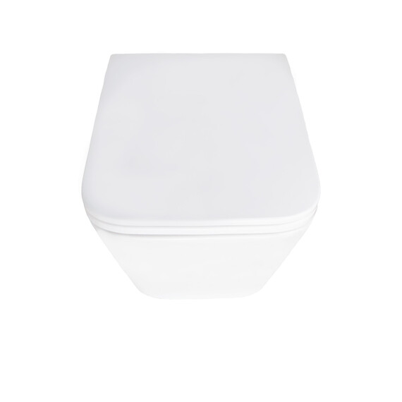 Унитаз подвесной безободковый Azario PACE AZ-5172T-WHT с тонкой крышкой микролифт (система смыва Торнадо) - фото 7