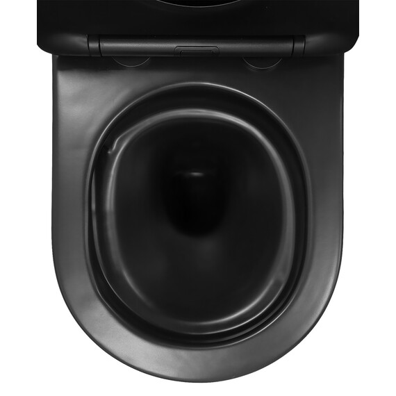 Унитаз подвесной безободковый Azario VELA AZ-2480MB с крышкой микролифт (Система смыва торнадо) чёрный матовый - фото 9