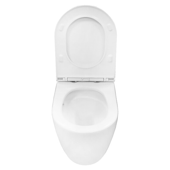 Унитаз-компакт безободковый Azario MIZEN AZ-8300 с тонкой крышкой микролифт (система смыва Торнадо) - фото 4