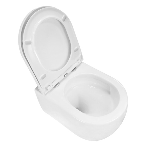 Унитаз подвесной безободковый Azario Rime AZ-1683WHD с быстросъемным сиденьем микролифт (система смыва Торнадо) - фото 6