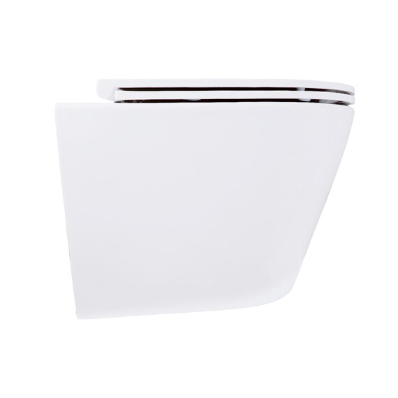Унитаз подвесной безободковый Azario BLISS AZ-5179T-WHT с тонкой крышкой микролифт (система смыва Торнадо) - фото 7