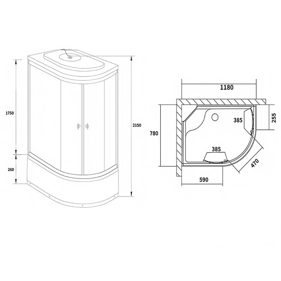 Душевая кабина Loranto 120x80 см CS-985-LTM/W-120 L , белый/матовое - фото 3