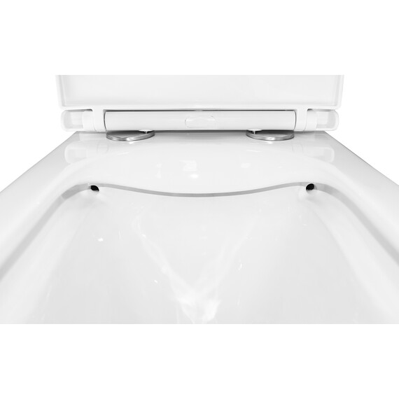 Унитаз-компакт безободковый Azario Quadro AZ-2175-1 с тонкой крышкой микролифт - фото 6