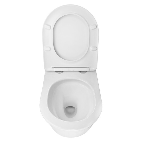 Унитаз подвесной Azario Lista AZ-1177T с тонким быстросъемным сиденьем микролифт (Система смыва Торнадо) - фото 4