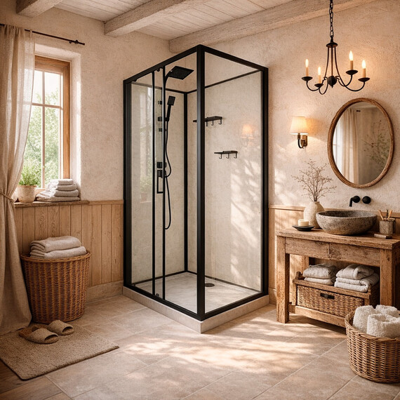 Душевая кабина Loranto 120х80 см CS-3010TM/W-120L, чёрный/прозрачное - фото 2