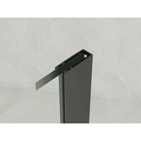 Душевая перегородка Loranto Walk-in 80 см CS-W02B-80 (стекло 8 мм) чёрный матовый/прозрачное "Лофт клетка" - фото 4