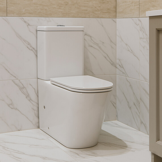 Унитаз-компакт безободковый Azario Quadro AZ-2175-1 с тонкой крышкой микролифт - фото 14