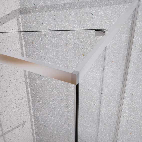 Душевое ограждение Azario Monako 100x100 см AZ-L47-100-MGR-CL, графит матовый/прозрачное - фото 4