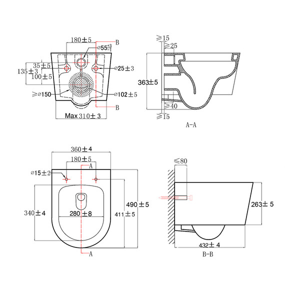 Унитаз подвесной безободковый Azario Velo AZ-1273WHD с быстросъемным сиденьем микролифт (система смыва Торнадо) - фото 12