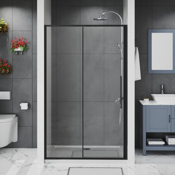Душевая дверь Azario SHANGHAI 110 см AZ-Y43-110-MB-CL, чёрный матовый/прозрачное - фото 2