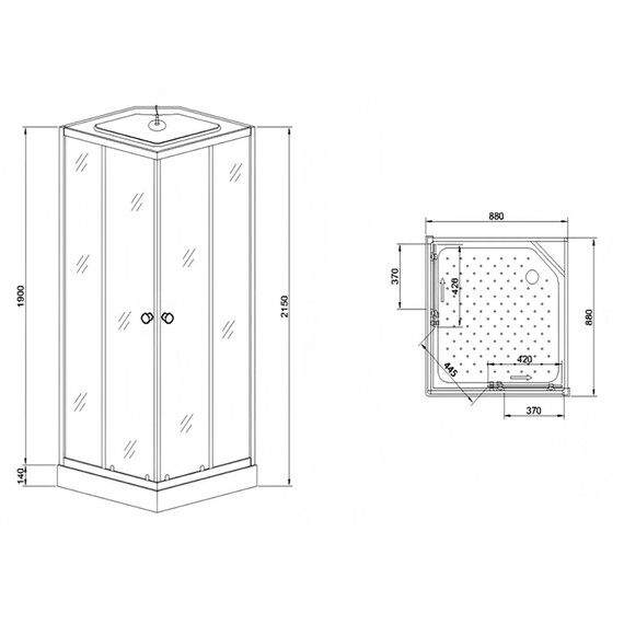 Душевая кабина Loranto 90х90 см CS-992EATM/W-90, хром/матовое - фото 3