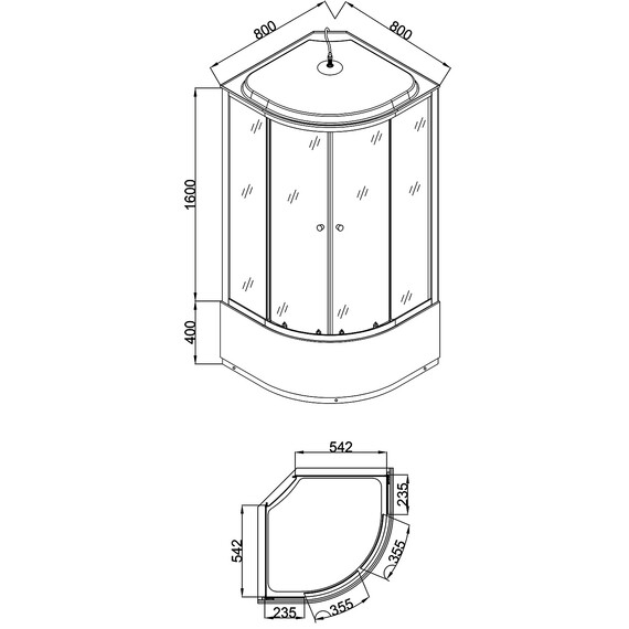 Душевая кабина Loranto 80х80 см CS-6680K 80*80*215, хром/прозрачное - фото 2