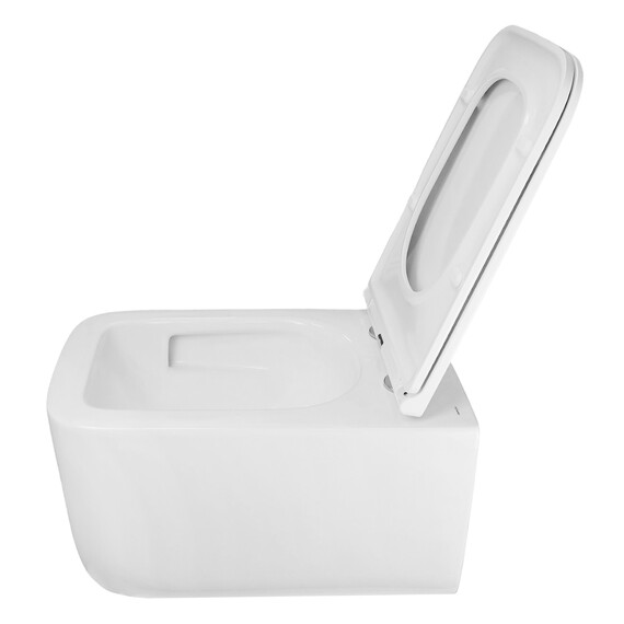 Унитаз подвесной безободковый Azario Vater AZ-5104T-WHT с тонким быстросъемным сиденьем микролифт (Система смыва торнадо) - фото 7